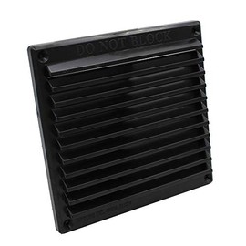Rytons 6X6 Louvre Ventilation Grille with Flyscreen - Black