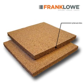 Flowe Cork Tiles, Self-Adhesive Backing for Coasters, Tiles, Wall Bulletin Boards, Natural, (3-3/4" x 3-3/4") (200)