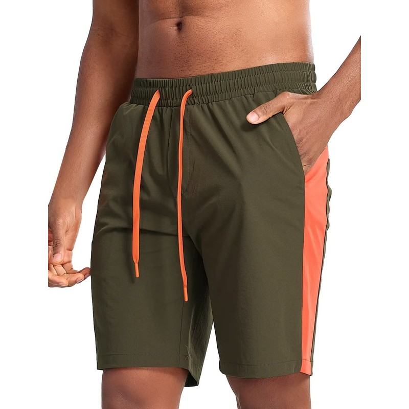 Zengjo Sports Shorts for Men(Olive Green,M)