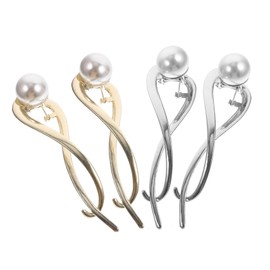 PACKOVE 4Pcs Pearl Hair Clips for Women Decorative Headdress Barrettes Delicate Hairpins for Girls for Weddings and Parties