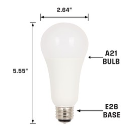 Westinghouse Lighting 5321000 5/15/21 Watt (50/100/150 Watt Equivalent) Omni A21 3-Way Soft White LED Light Bulb with Medium Base