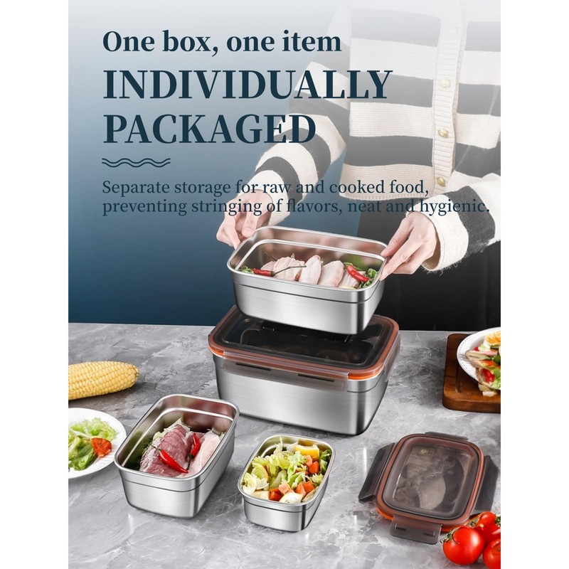 Lunch Box, Stainless Steel Food Storage Containers Leak Proof& Airtight