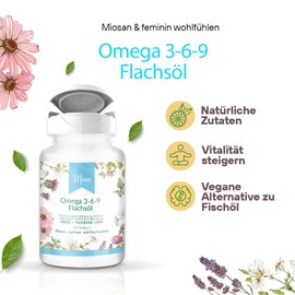 Omega 3-6-9 - HERZ + GEFÄSSE LINE - 180 Softgels - Hochdosiert - 100% Vegan – Herstellung & Laborprüfung in Deutschland | MIOSAN® CLUB - Exklusives Wohlbefinden