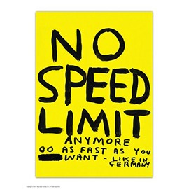 Funny Humorous 'David Shrigley No Speed Limit' Novelty Postcard