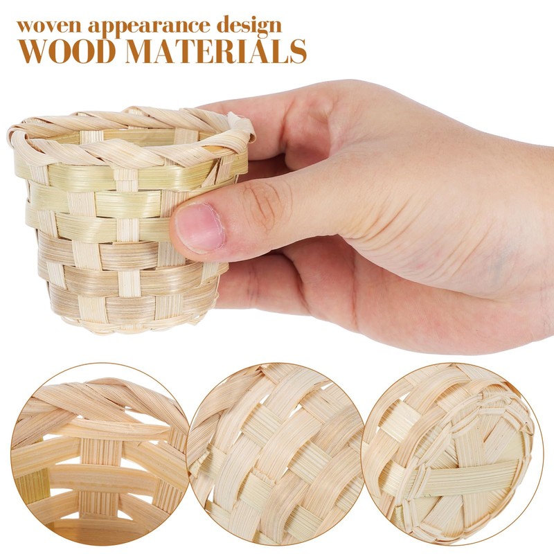 Ciieeo 4Pcs Small Woven Baskets Portable Storage Baskets for Desktop