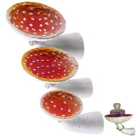 omolly 3Pcs Mushroom Hanging Shelf Wall Floating Shelf, Mushroom Ornament Hanging Shelves, Wall Mounted Bathroom Mushroom Decor Shelf for Bedroom, Living Room, Bathroom