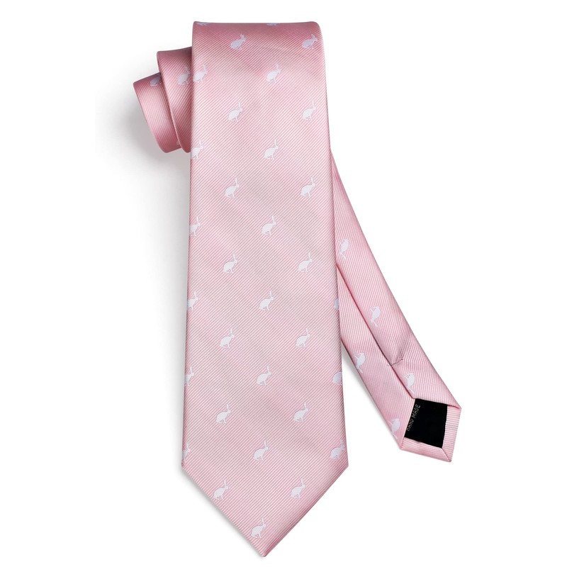 HISDERN Men's Ties Wedding Animal Pattern Handkerchief Classic Business Tie
