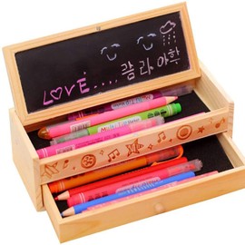 Wooden Pen Box Desk Organiser Storage Box Organiser Pen Box Pen Holder Desk Organiser with Drawer for Office Desk