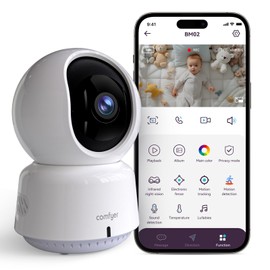 comfyer Baby/Pet Monitor for Indoor Security, Monitoring with Smart Phone app, 2K QHD Resolution, Auto Tracking/Motion Dection, 2-Way Audio Talk, Night Vision, Pan-Tilt Camera