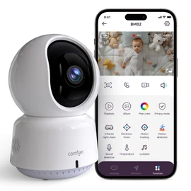 comfyer Baby/Pet Monitor for Indoor Security, Monitoring with Smart Phone app, 2K QHD Resolution, Auto Tracking/Motion Dection, 2-Way Audio Talk, Night Vision, Pan-Tilt Camera