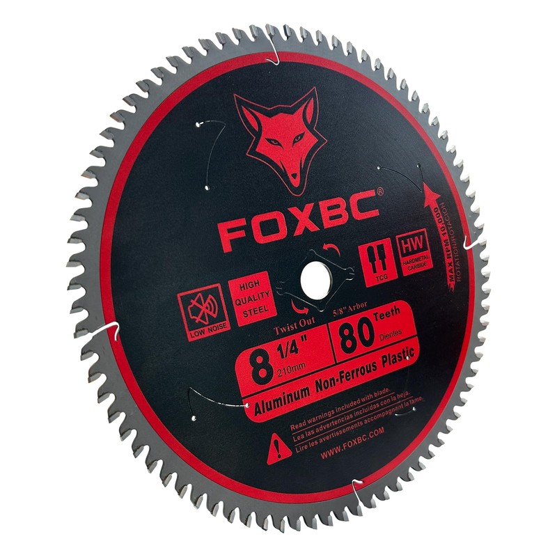 FOXBC 8-1/4 Inch Metal Cutting Table Saw Blade 80-Tooth TCG