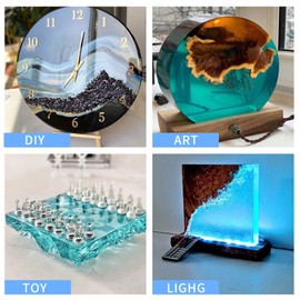 Deep Pour Epoxy Resin, 3 Gallon 2-4" Pour Depths Epoxy Resin Kit Crystal Clear High-Gloss No Bubble Self Leveling for DIY Molds Wood River Table Flower Preservation Top Mold Crafts Mix 2:1 Ratio