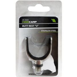 KINGCARP Superior Padded Stainless Steel 'U' Butt Rest with Rubber Grommet and Universal Standard Thread for Bank Sticks and Rod Pods [25-3102]