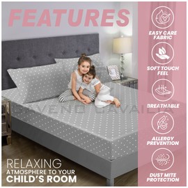 GC GAVENO CAVAILIA Toddler Sloth Print Double Fitted Sheet Double With Pillow Cases | Polka Dots Fitted Sheets Set Double | Easy Care Toddler Blush Pink Bedding Sheet Set