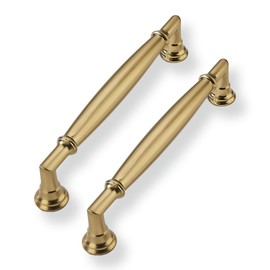 CABDM 10 Pack 5 Inch Hole Center Champagne Bronze Cabinet Pulls Heavy Duty Solid Antique Cabinet Pulls Kitchen Vintage Cabinet Hardware for Cupboard Drawer Handles Dresser Pulls