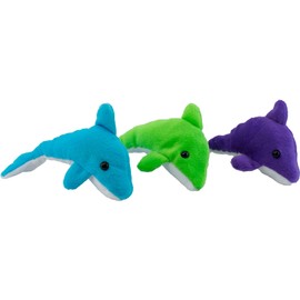 Giggle Time Plush Dolphin Assortment - (12) Pieces - Assorted Bright Colors - for Kids, Boys and Girls, Party Favors, Piñata Stuffers, Children’s Gift Bags, Carnival Prizes