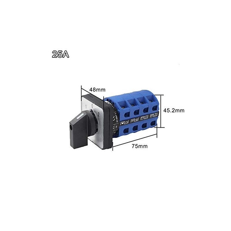 Rotary Switch 3 Position 2-Phase Universal Rotary Cam Switch 25A
