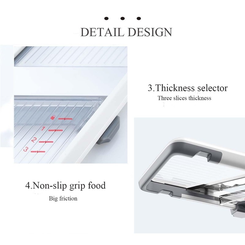 Mandoline Vegetable Slicer for Kitchen - Adjustable 3-Function Thickness,Comfort Grip&Safety