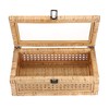 IGNPION Rattan Decorative Box with Lid, Woven Shelf Storage Basket