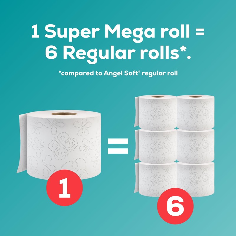Angel Soft Toilet Paper, 24 Super Mega Rolls = 144
