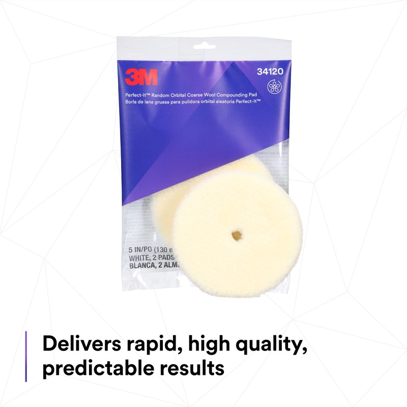 3M Perfect-It Random Orbital Coarse Wool Compounding Pad, 5"/130 mm,