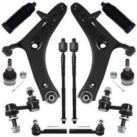 AUQDD 12Pc Front End Kit Fit For 2016-2017 Su-baru Crosstrek, 13-15 XV Crosstrek, 2 Lower Control Arm 2 Ball Joint 2 Sway Bar Link 4 Outer & Inner Tie Rod End (# K623560 K750084 EV800982 ES3712 K9513)