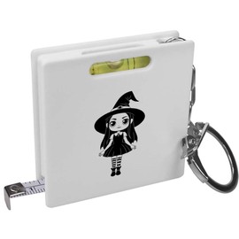 Azeeda 'Cute Wicked Witch' Keyring Tape Measure/Spirit Level Tool (KM00039891)
