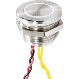 Renkforce RF-4707816 Bell Push Button with Piezo Single Stainless Steel White 24 V / 0.3 A