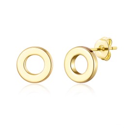 Philip Jones Gold Plated Circle Stud Earrings
