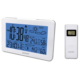 Denver WS-530 Weather Station with Outdoor Sensor, Alarm Function, Temperature and Humidity Measurement, White