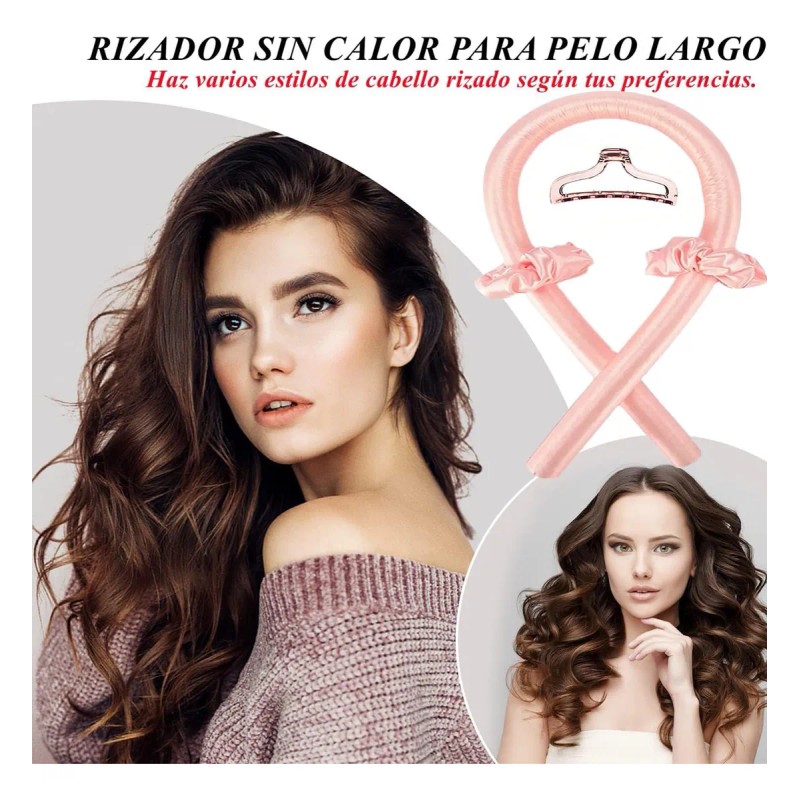 6pzs Curly Ondas En Cabello Rizos Sin Calor Tubo2 Scrunchie