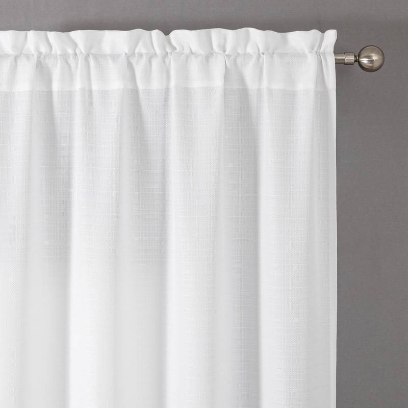 Chyhomenyc 2 Panels White Curtains 24 Inch Length Tier Curtains,