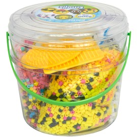 Perler Beads Emoji Bucket 8500pc, 6.5''L x 6.5''W x 6''H