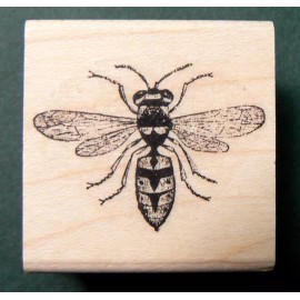 Dragonflylaser Wasp rubber stamp WM 1.2x1"  P12