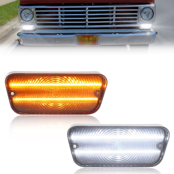 MOTRUM LED Front Turn Signal Light Compatible with Fo-rd F100