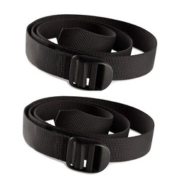 Pack of 2X Utility Strap for Backpack Tactical Lashing Gear Plastic Buckle (Black, 2.5cm*150cm)