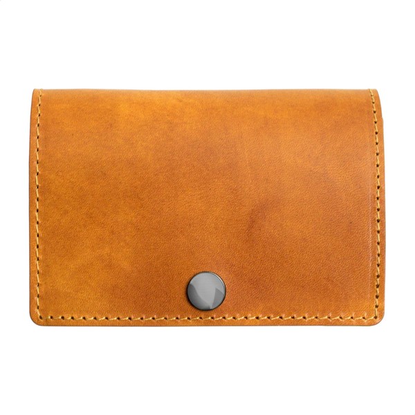 DomTeporna Small Wallet, Genuine Italian Leather, Compact Trifold, Mini Wallet, With Coin Purse, Unisex, Brown