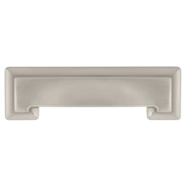 Hickory Hardware 1 Pack Solid Core Kitchen Cabinet Pulls, Luxury Cabinet Handles, Hardware for Doors & Dresser Drawers, 3 Inch & 3-3/4 Inch (96mm) Hole Center, Satin Nickel, Studio Collection