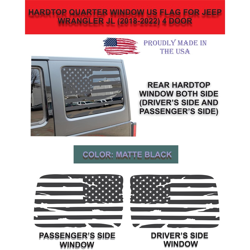 Compatible with Jeep Wrangler JL (4 Door) 2018-2024 | Precut