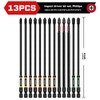 Geinxurn 13pcs 6” Double Impact #1#2#3 Phillipes Screwdriver Bits Set,
