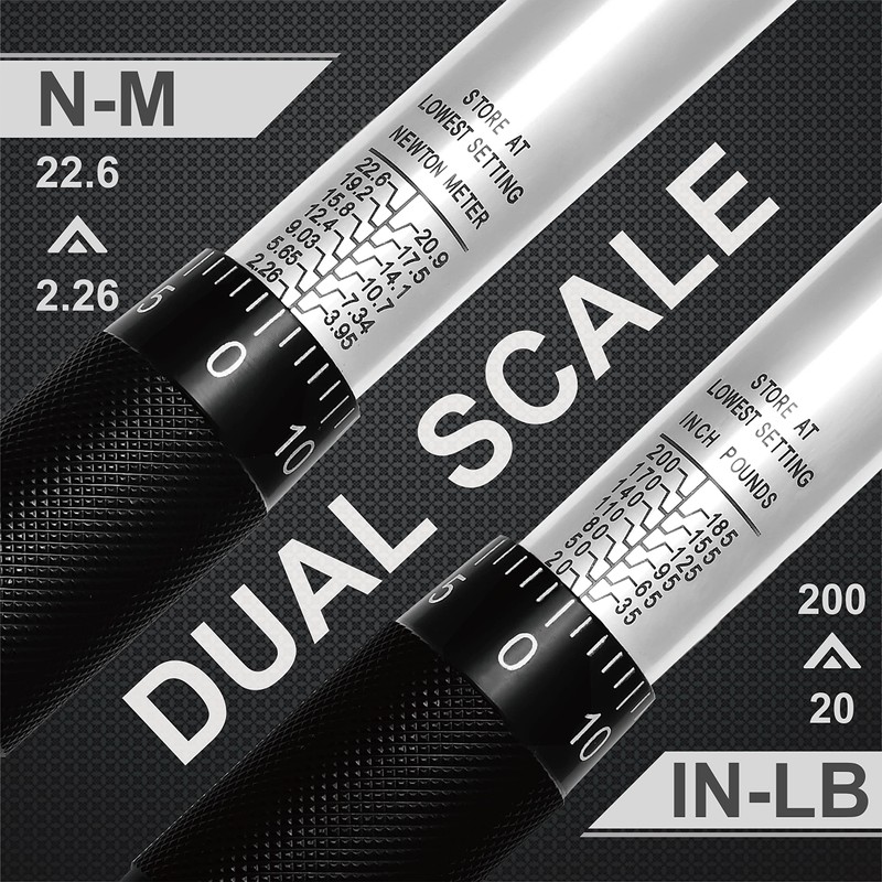 EPAuto 1/4-Inch Drive Click Torque Wrench (20-200 in.-lb. / 2.26