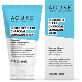 Acure Incredibly Clear Charcoal Lemonade Mask | For Oily to Normal & Acne Prone Skin | Charcoal, Lemon & Clay - Draws Out Impurities | 1.7 Fl Oz