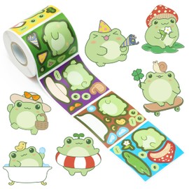 FSzhenloujia 300Pcs Cute Frog Make A Face Stickers Scene Roll DIY Craft