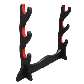 jiaoguo 3 Layer Padded Protect Japanese Samurai Sword Katana Wakizashi Tanto Stand Holder Display Rack Support for All Sword