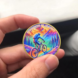 Affirmation Cycling Sobriety Coin – Strength in Clarity AA Medallion – Colorful Recovery Chip for Sober Milestones – Unique Sobriety Gift for Men & Women in Recovery