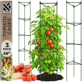 K-Brands Tomato Cage – Premium Tomato Plant Stakes Support Cages Trellis for Garden and Pots (Up to 68 Inches Tall) - Size: 6 Pack, 68 inches