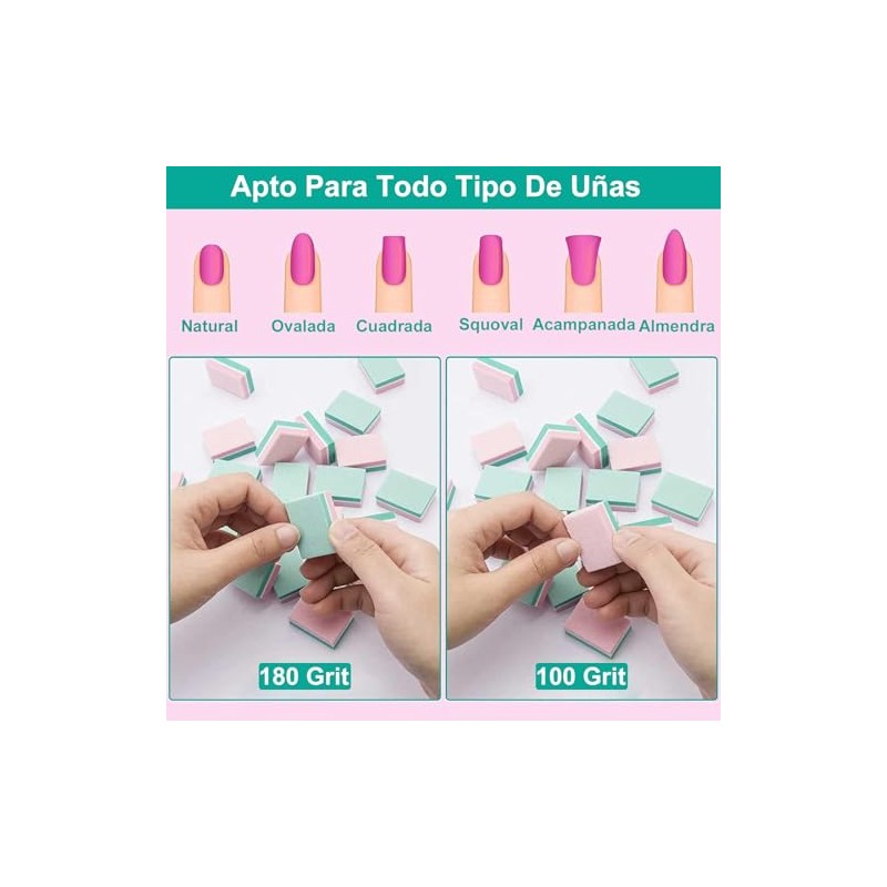 CGBE Limas Para Uas Bloque Pulidor De Uas De Grano