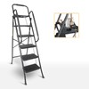 EASYBERG 5 Step Ladder with Safety Handrail, Heavy Duty Folding