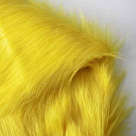 Long Pile Faux Fur Faux Plush Muffler Scarf Dolls Jewelleries Displaying Backdrop Product Photo Backdrop, Great for Nail Art, Fluffy Cushion 20x65 in (Yellow 0.5M)