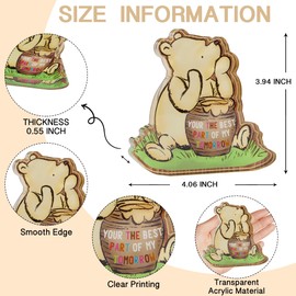 Cute Bear Shape Acrylic Desk Decor Gift for Best Friends,Hunny Pot Shape Inspirational Presents for Women,Bear Quotes Desk Accessories Gifts for Mom Sister,Birthday,Graduation (3.2)